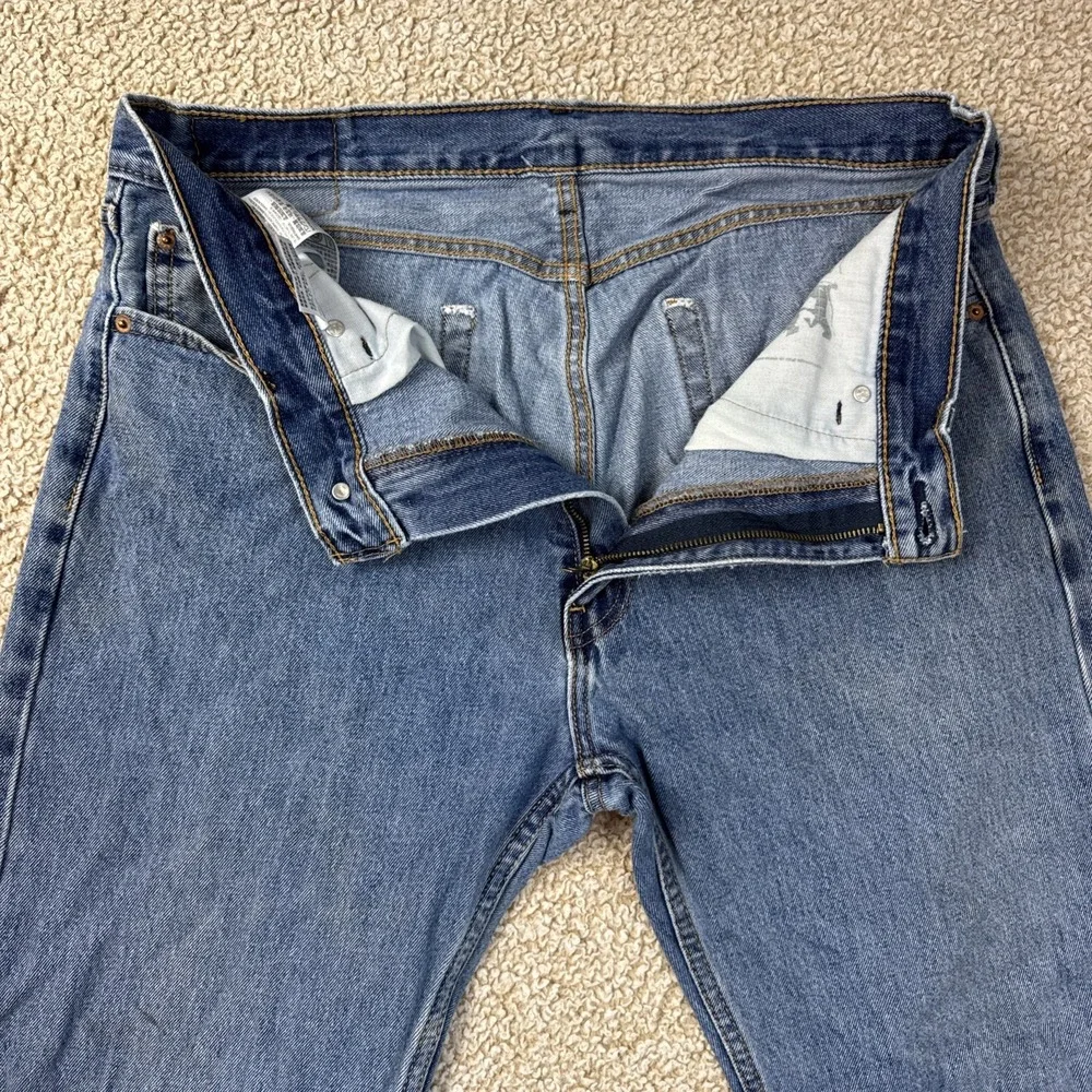 Levi's 505 Regular Fit Jeans 36x29 Men's Blue Medium Wash Straight Leg Denim